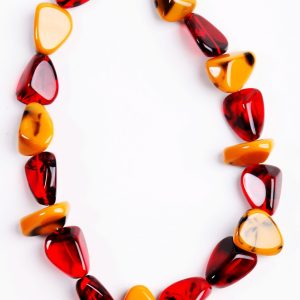 N0061 - RESIN NECKLACE FLINSTONE BONE "DIAMONDS" 55CM