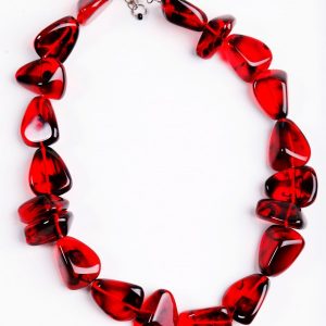 N0061 - RESIN NECKLACE FLINSTONE BONE "DIAMONDS" 55CM