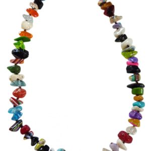 N0505 - RESIN NECKLACE RECICLED SMALL STONES "TRIBAL" 60CM