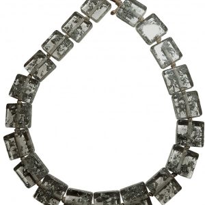 N0789 - RESIN NECKLACE HALF LIQUORICE RECTANGLE "GALA" 65CM