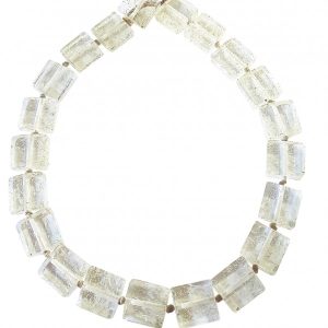 N0789 - RESIN NECKLACE HALF LIQUORICE RECTANGLE "GALA" 65CM