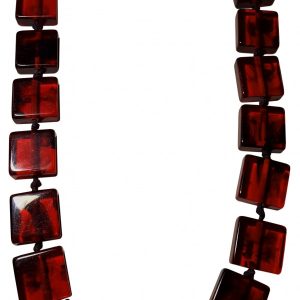 N0789 - RESIN NECKLACE HALF LIQUORICE RECTANGLE "GALA" 65CM