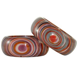 B2444 - RESIN BRACELET LIQUORICE BANGLE W/ CAT EYE 3.4CM "ALL SORTS"