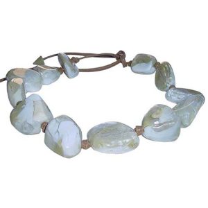 N1072 - RESIN NECKLACE LARGE STONES WITH LEATHER "CUSCO"