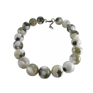 N1675 - RESIN NECKLACE W/ LARGE SHINNY SPOTTED BALLS "OLGA"