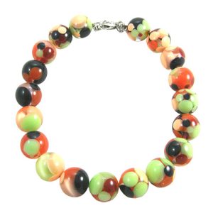 N1675 - RESIN NECKLACE W/ LARGE SHINNY SPOTTED BALLS "OLGA"
