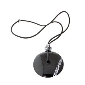 N2159 - RESIN NECKLACE BAR CODE DISK & BALL ON LONG CORD "CAMPSIE"