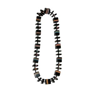 N2202 - RESIN NECKLACE MIX SQUARES SHORT "BAR CODE"