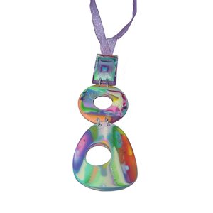 N2357 - RESIN NECKLACE ON SILK CORD TROPICALIA "LUZIA"