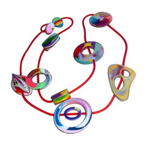 N2361 - RESIN NECKLACE ON RUBBER CORD TROPICALIA "COOL"