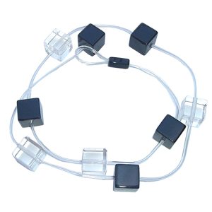 N2574 - RESIN NECKLACE ON RUBBER LARGE SQUARES "TITAN"