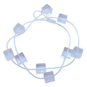N2574 - RESIN NECKLACE ON RUBBER LARGE SQUARES "TITAN"