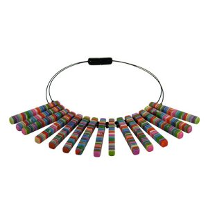 N2660 - RESIN NECKLACE LIQUORICE THIN RECTANGLES ON WIRE "CLEOPATRA"