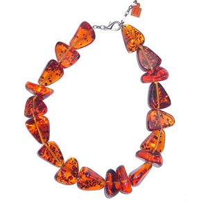 N0061 - RESIN NECKLACE FLINSTONE BONE "DIAMONDS" 55CM