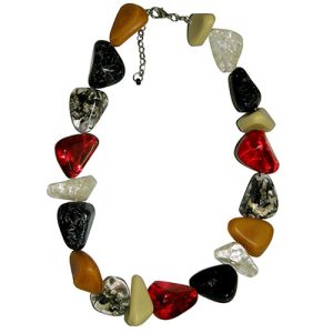 N0061 - RESIN NECKLACE FLINSTONE BONE "DIAMONDS" 55CM
