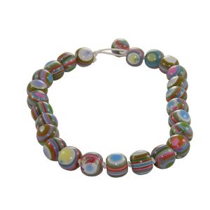 N0894 - RESIN NECKLACE LIQUORICE BALLS "CAT EYES"