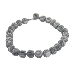 N0894 - RESIN NECKLACE LIQUORICE BALLS "CAT EYES"